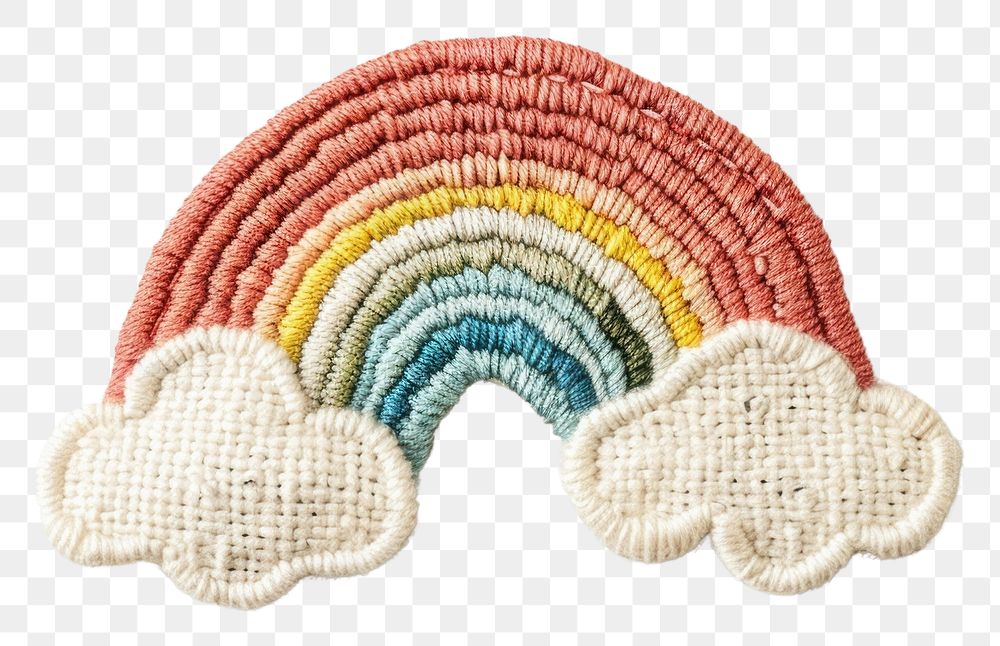 PNG Rainbow and cloud embroidery accessories accessory.