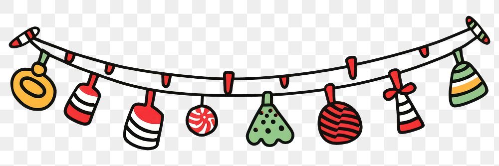PNG Christmas candy flag string decoration line clothesline.