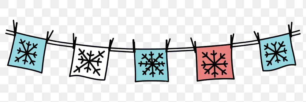 PNG Snowflake flag string decoration line white background.