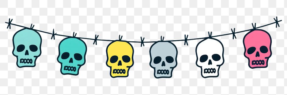 PNG Skull flag string person human face.