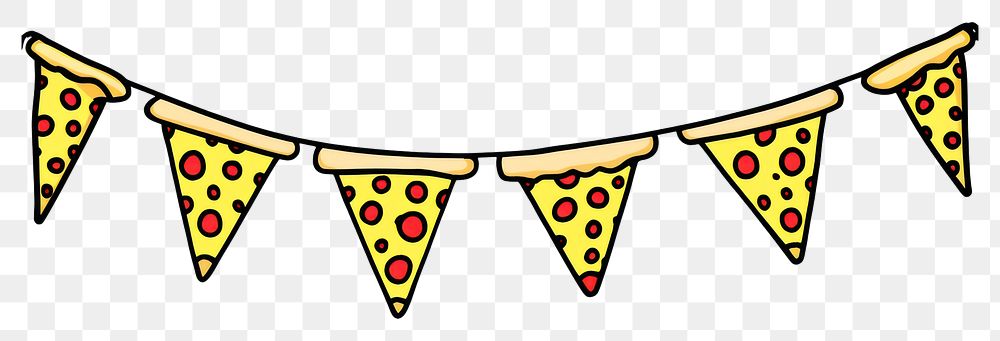 PNG Pizza flag string line triangle cartoon.