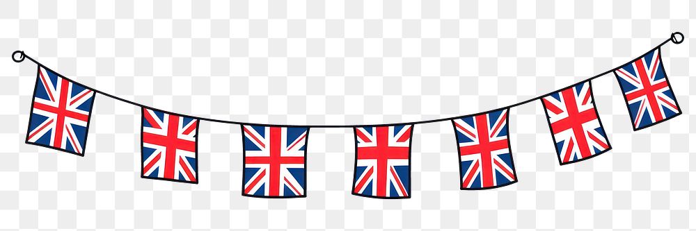 PNG UK country flag string line white background patriotism.