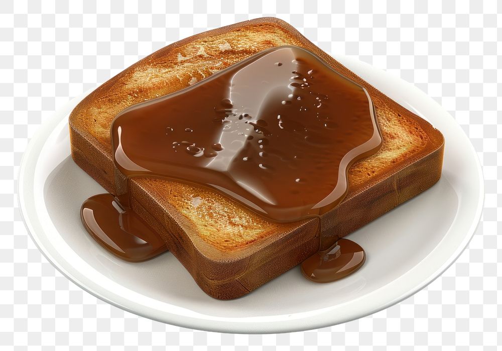 PNG Honey Toast toast bread plate.