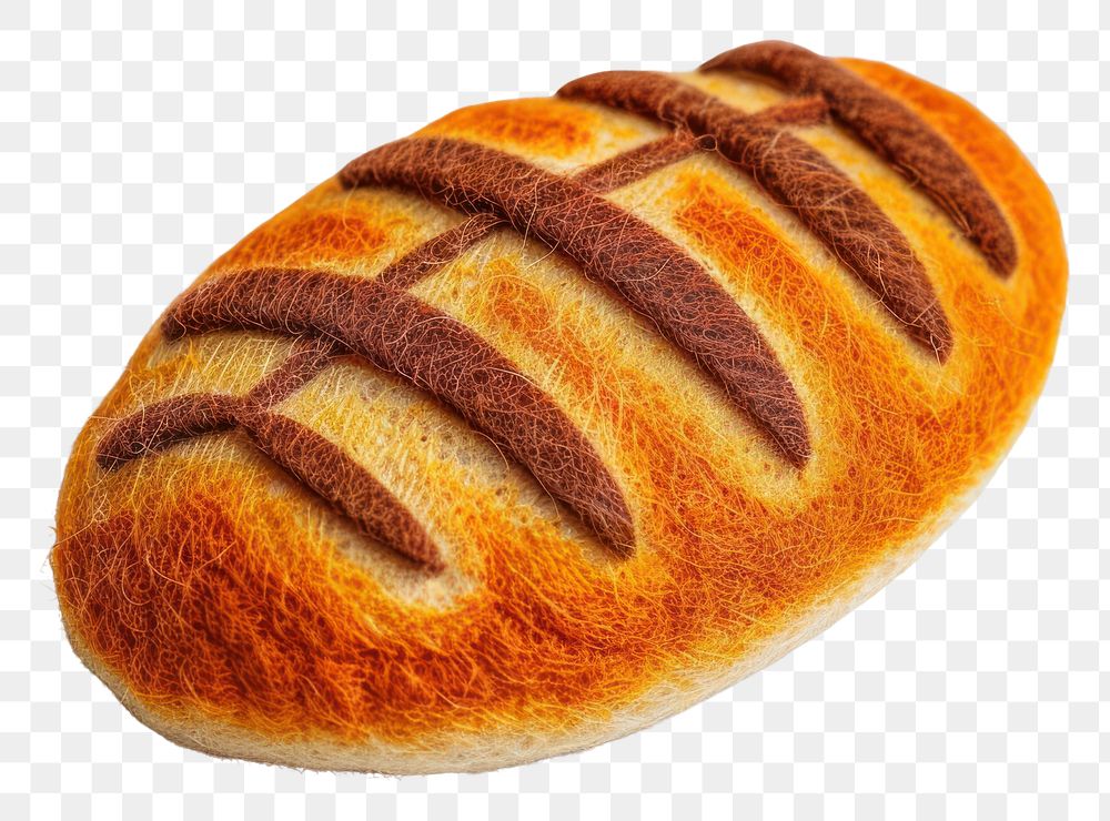 PNG Felt stickers of a single bread food.
