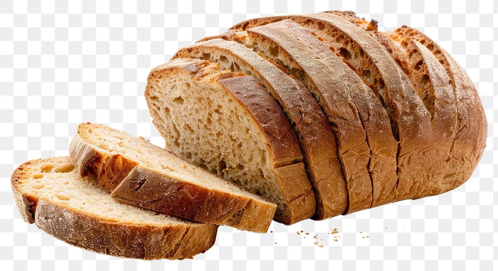 PNG Loaf of german bread slice food white background.