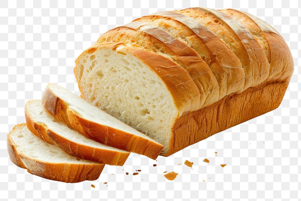 PNG Loaf of german bread slice food white background.