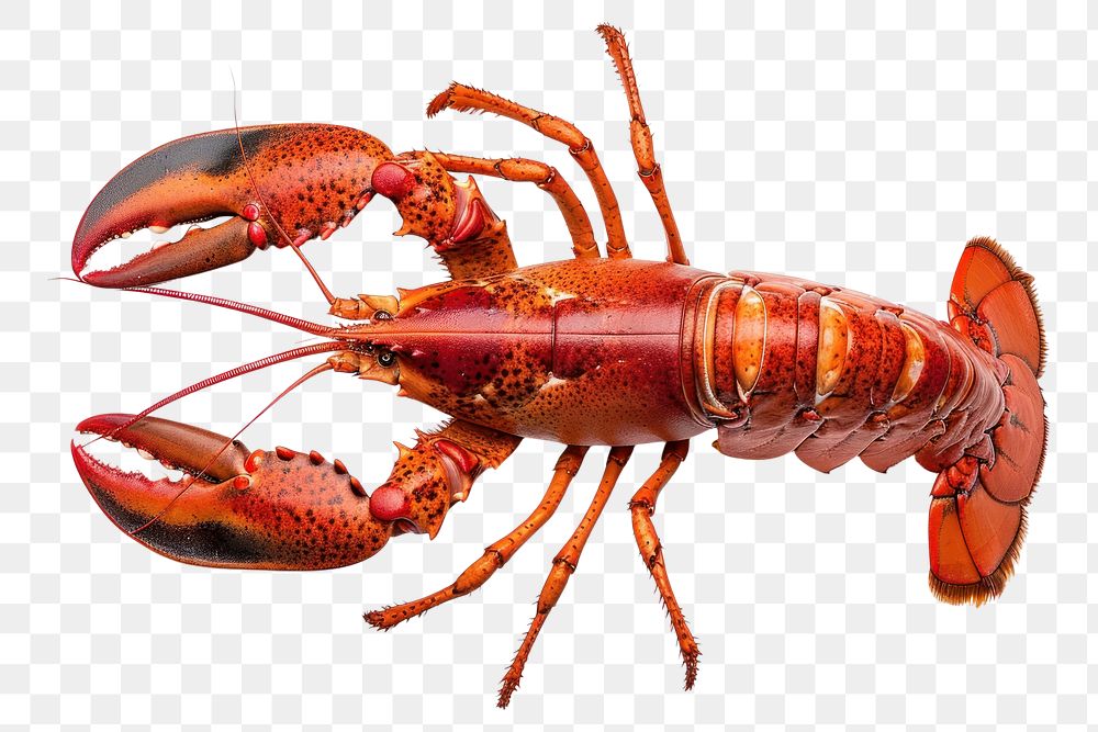 PNG Cooked lobster seafood animal white background.