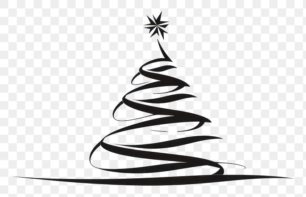 PNG Abstract Christmas Tree stencil spiral animal.
