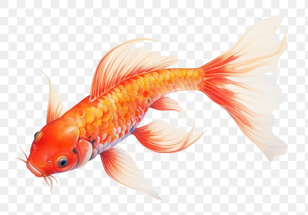PNG Koi goldfish animal sea life.