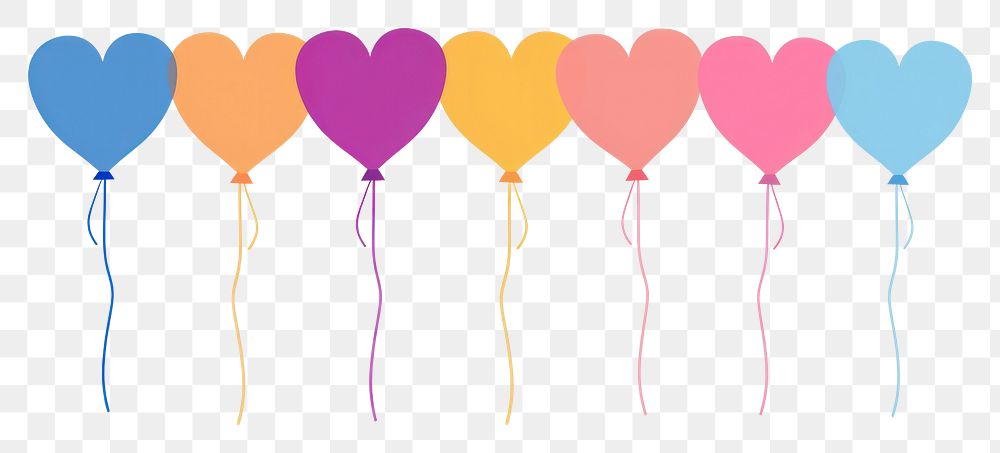 PNG Heart shaped balloons.