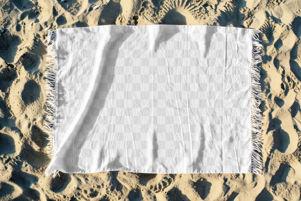 PNG Beach towel mockup, transparent design
