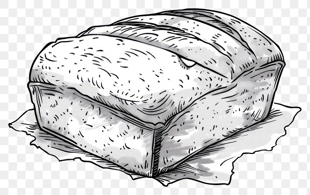 PNG Bread drawing illustrated sketch.