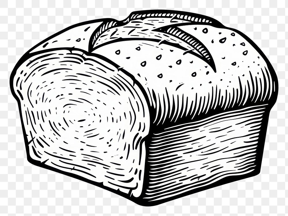 PNG  Loaf of bread drawing illustrated sketch.