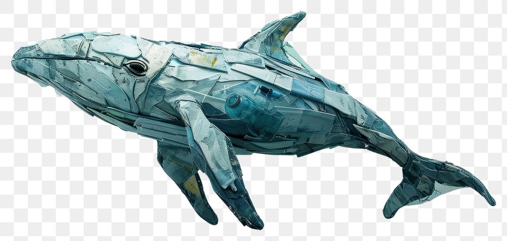 PNG Whale made from plastic transportation spaceship aircraft.