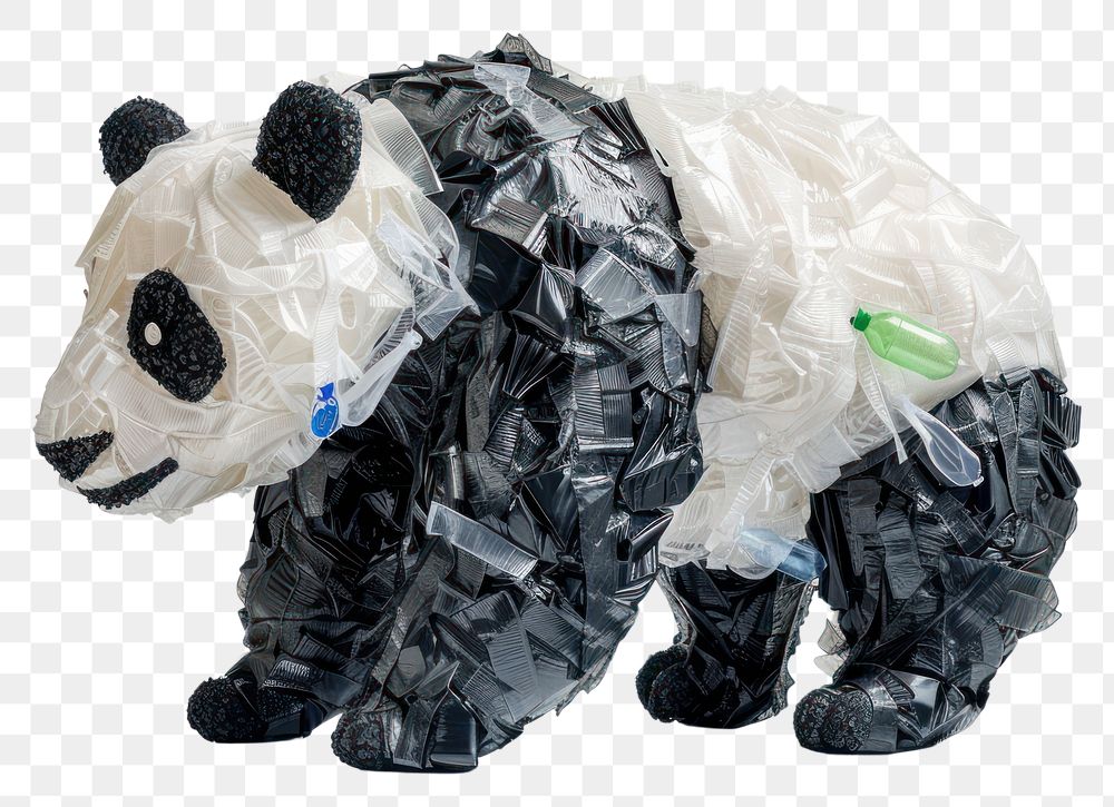 PNG Panda made from plastic clothing wedding apparel.