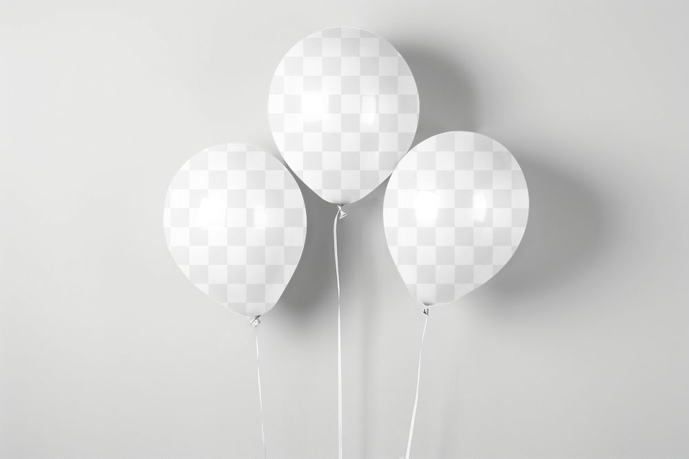 PNG Three balloon mockup, transparent design