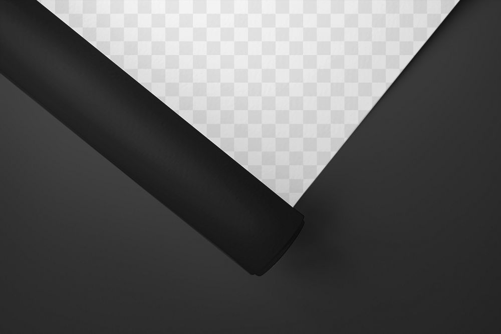 Rolled poster png mockup, transparent design