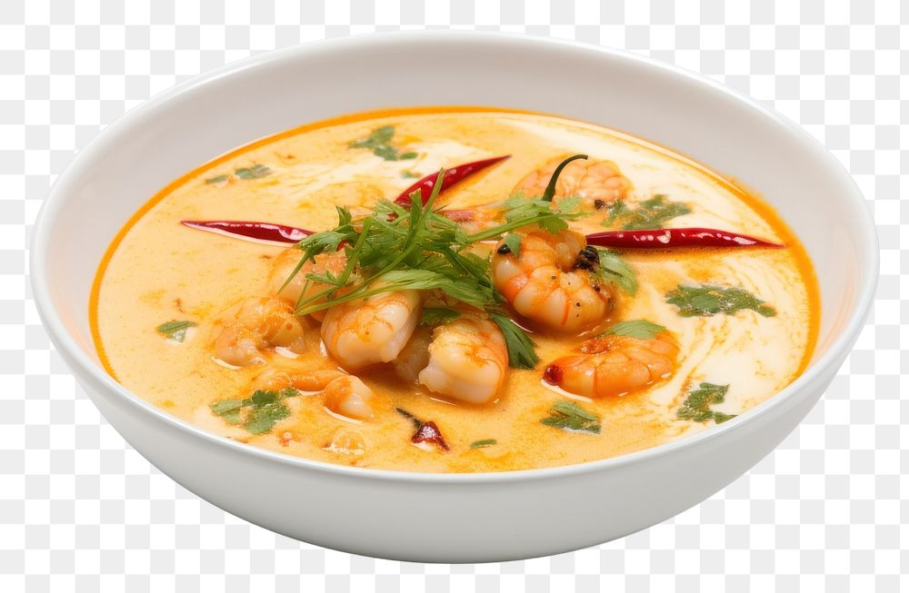 PNG Spicy Shrimp Soup seafood animal curry.