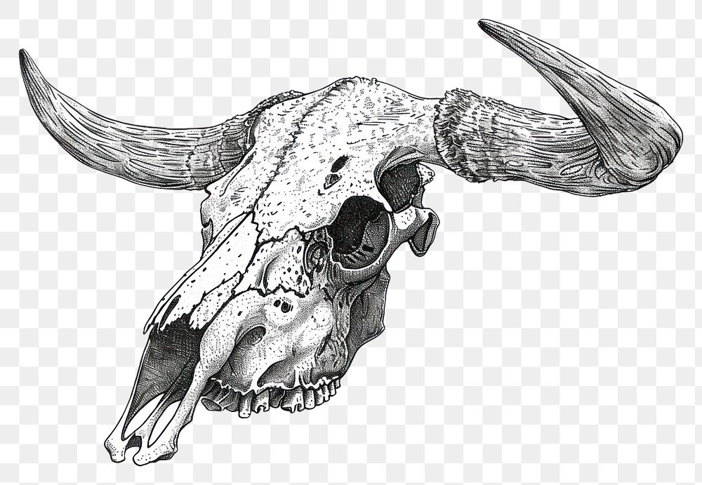 PNG Animal skull drawing mammal cattle.