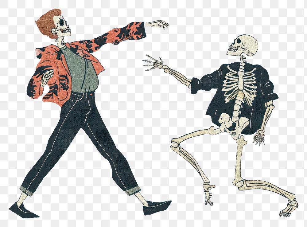 PNG Person dance with skeleton representation creativity standing.