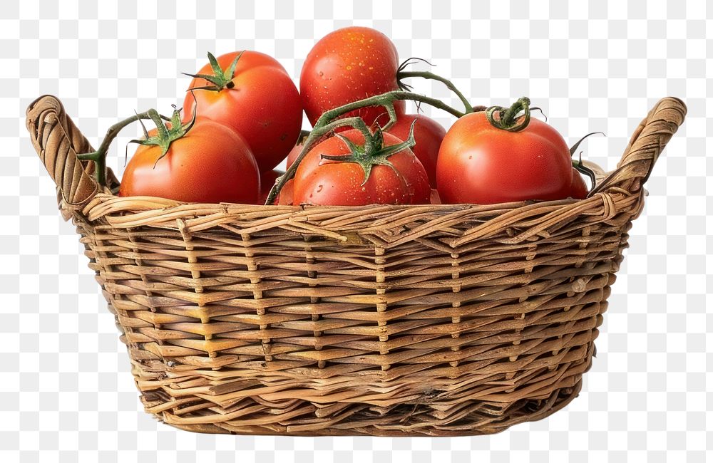 PNG Farmer market vegetable tomato basket.