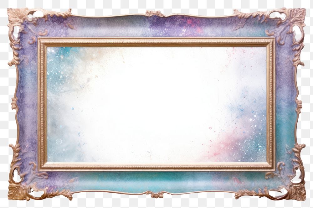 PNG Vintage glitter frame painting white background rectangle.