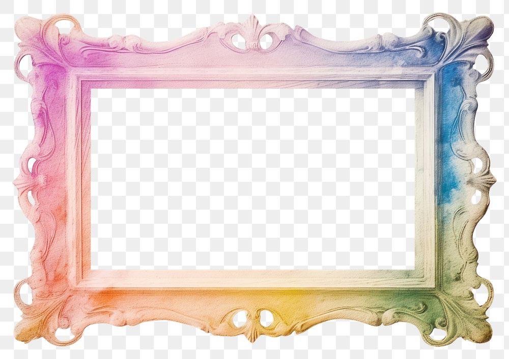 PNG Vintage rainbow frame backgrounds white background rectangle