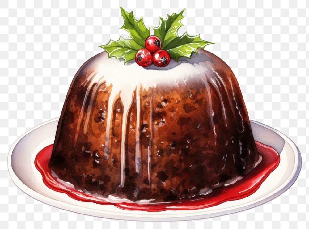 PNG Christmas Pudding dessert cream creme.