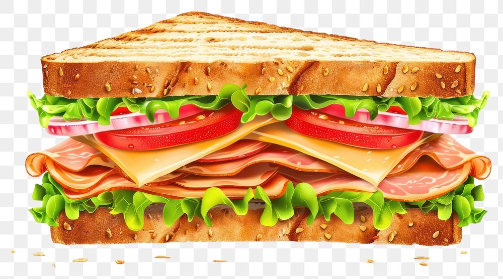 PNG  Big sandwich burger lunch bread.