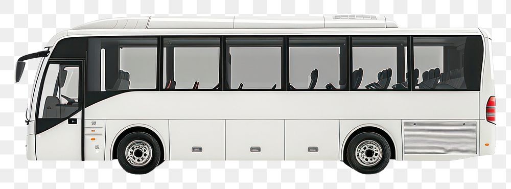 PNG  White coach bus transportation vehicle person.