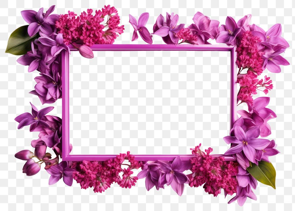PNG Flower frame flower purple plant.