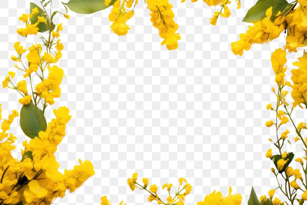 PNG Flower frame flower backgrounds yellow.