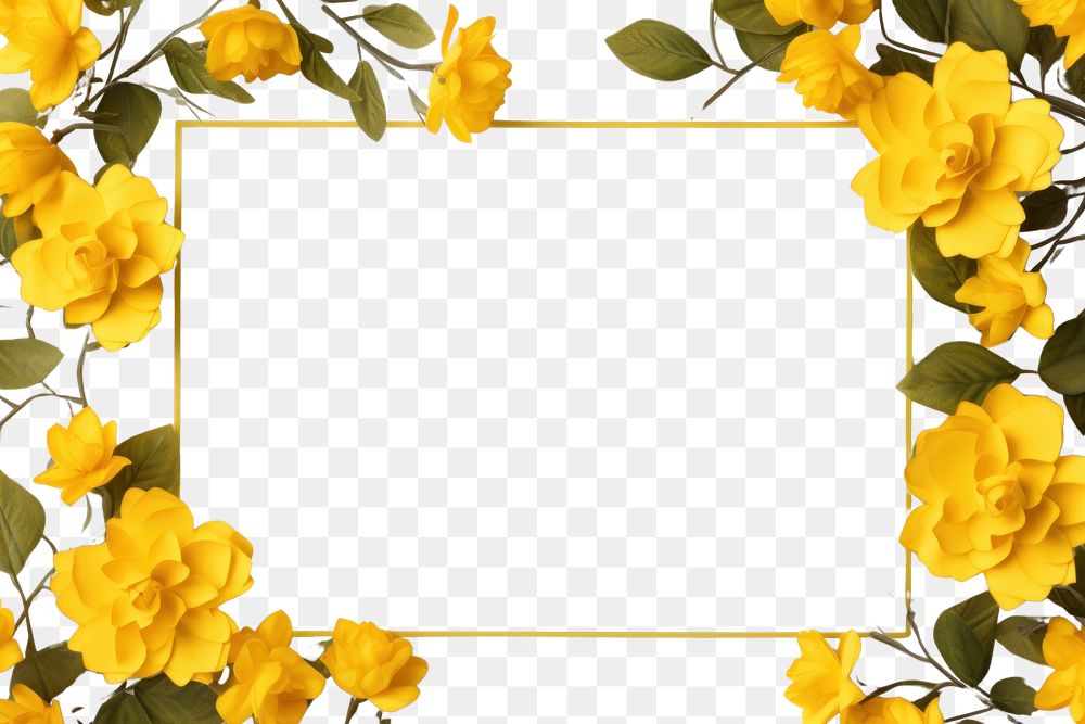PNG Flower frame flower backgrounds yellow.