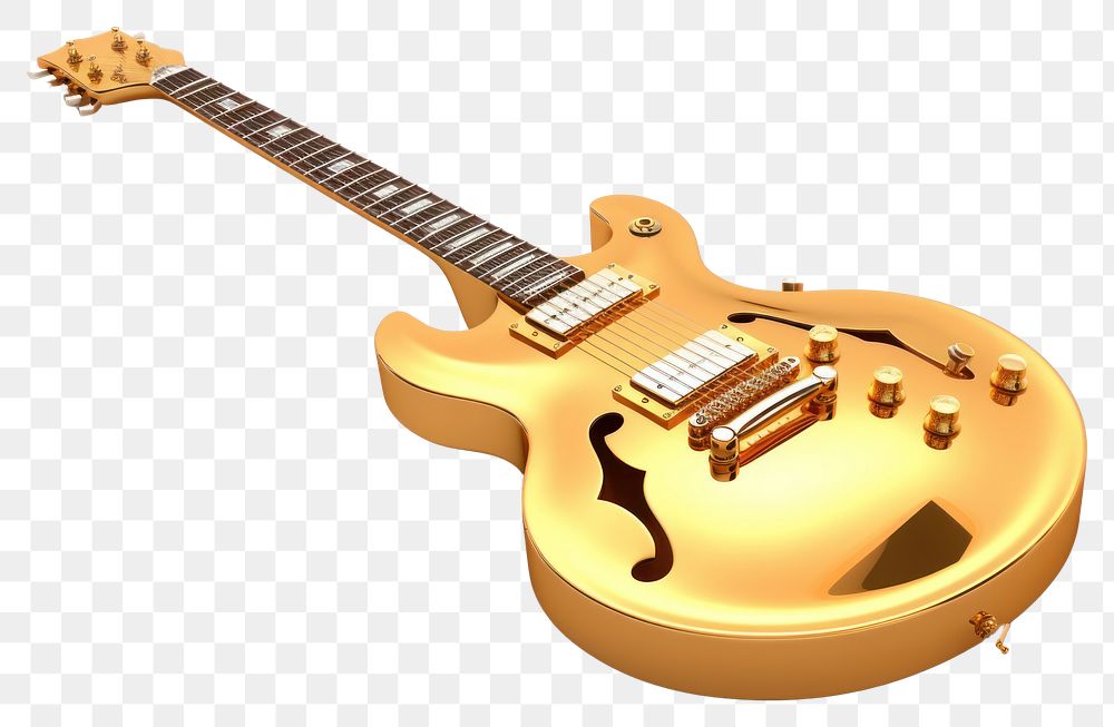 PNG Guitar guitar gold white background.