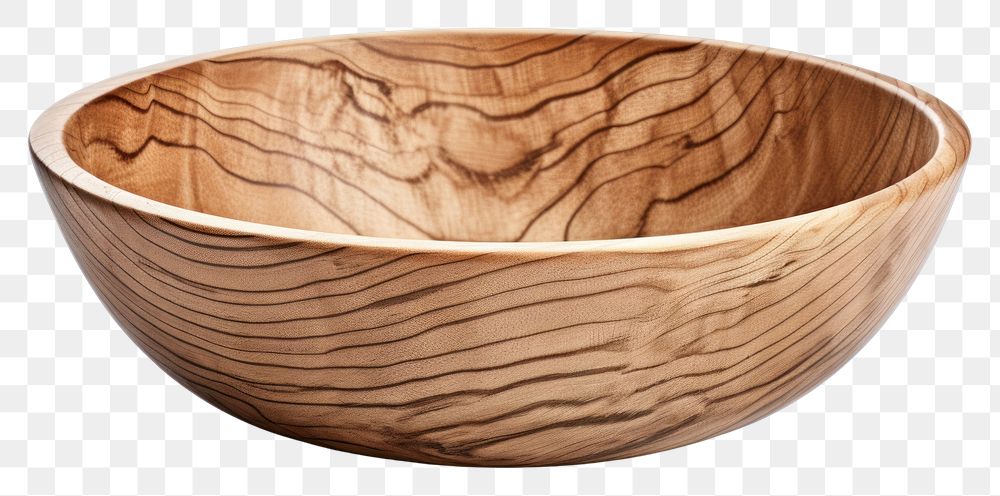 PNG Handcrafted wooden bowl white background simplicity container.