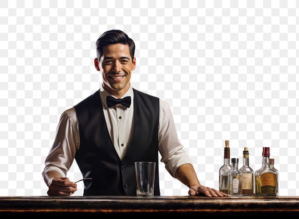 PNG Night club bartender adult drink white background.