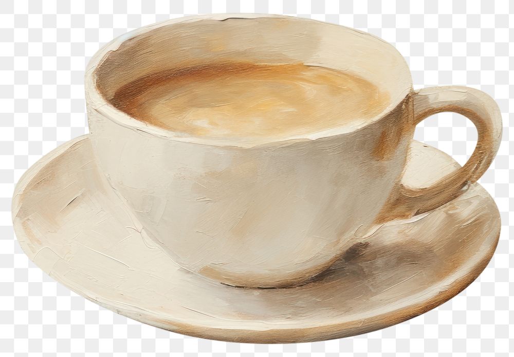 PNG Close up on pale coffee painting saucer drink