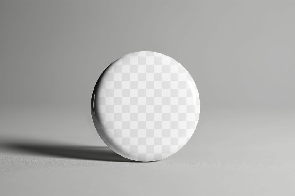 PNG button pin mockup, transparent design