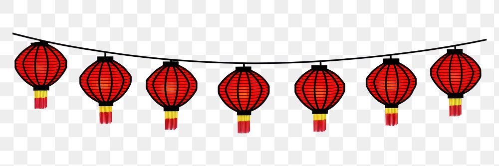 PNG Chinese lantern flag string lamp.
