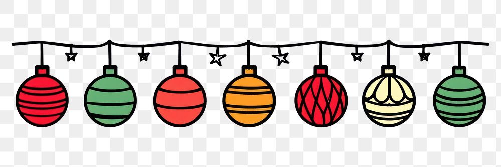 PNG Christmas balls flag string sphere number symbol.