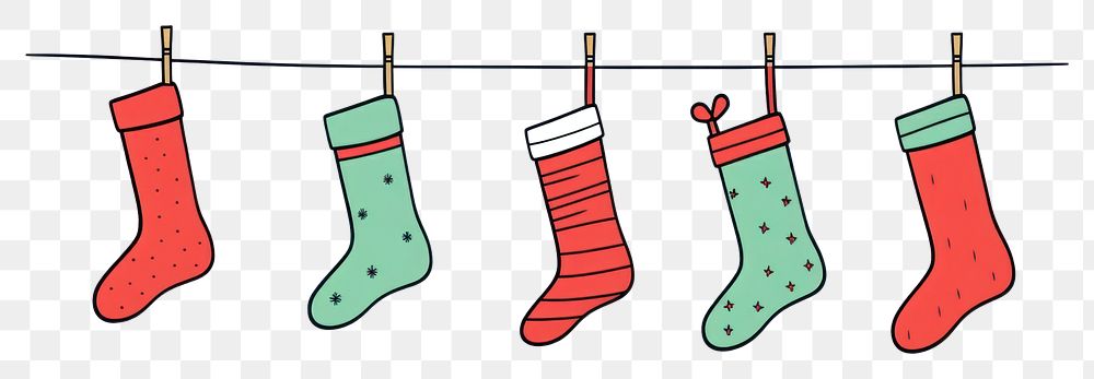 PNG Christmas sock flag string clothing festival stocking.