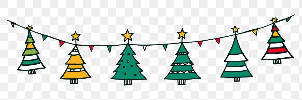 PNG Christmas tree flag string festival christmas decorations.