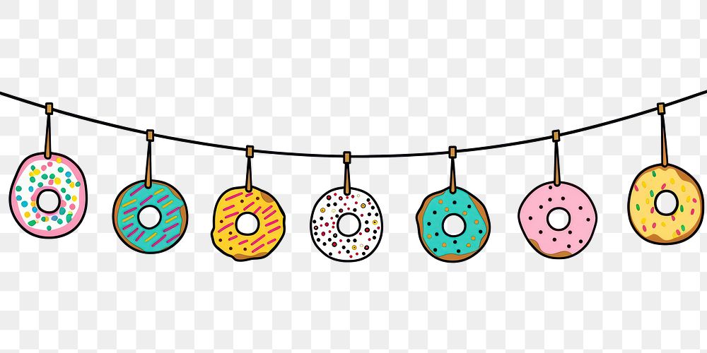PNG Clorful donut flag string art confectionery accessories
