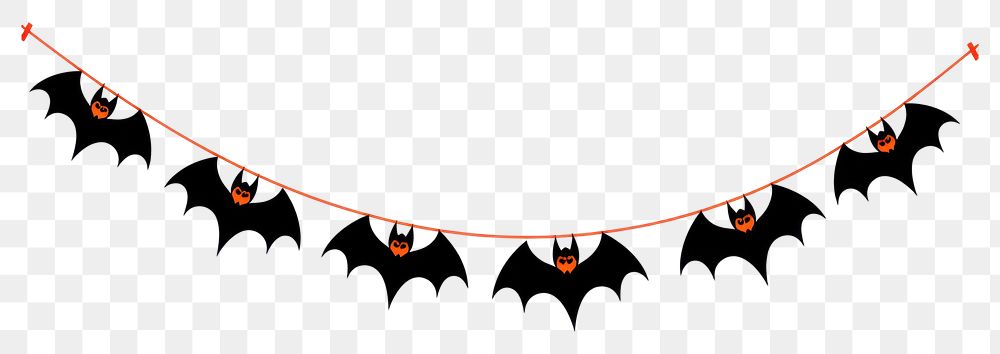 PNG Halloween bat flag string wildlife animal mammal.
