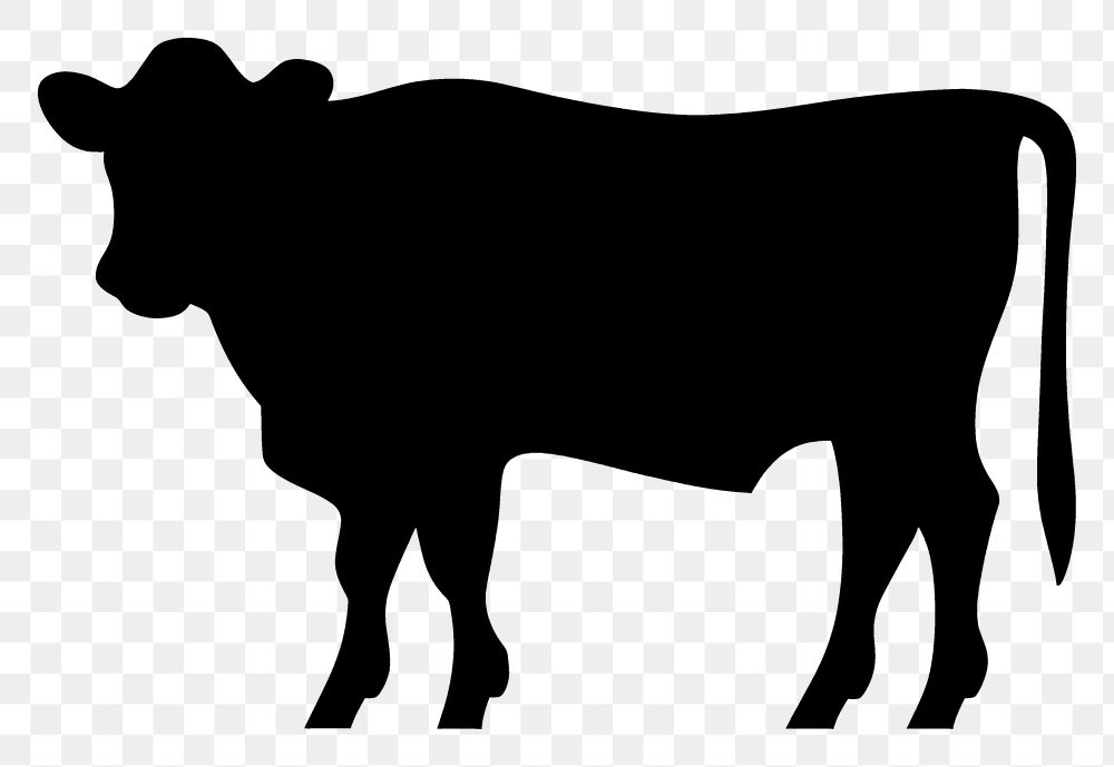 PNG A cow silhouette livestock animal.