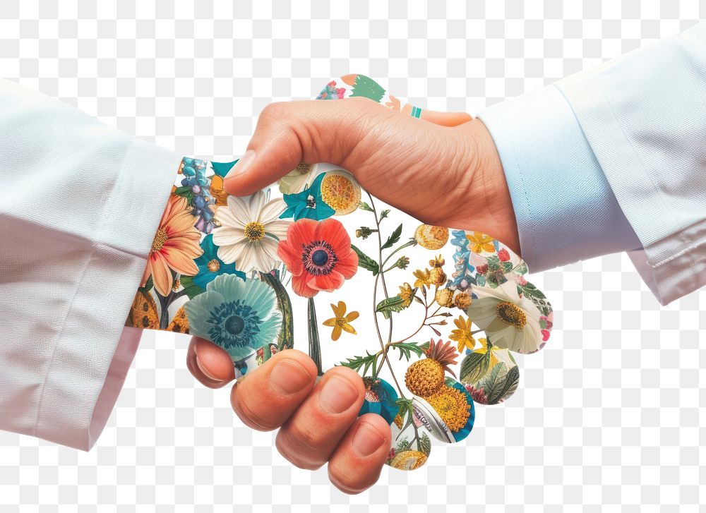PNG Flower Collage medical staff shaking hands pattern accessories accessory.