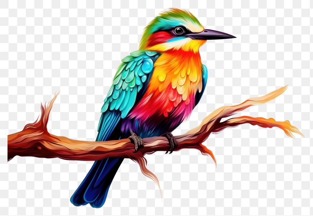 PNG Colorfull Bird bird animal branch.