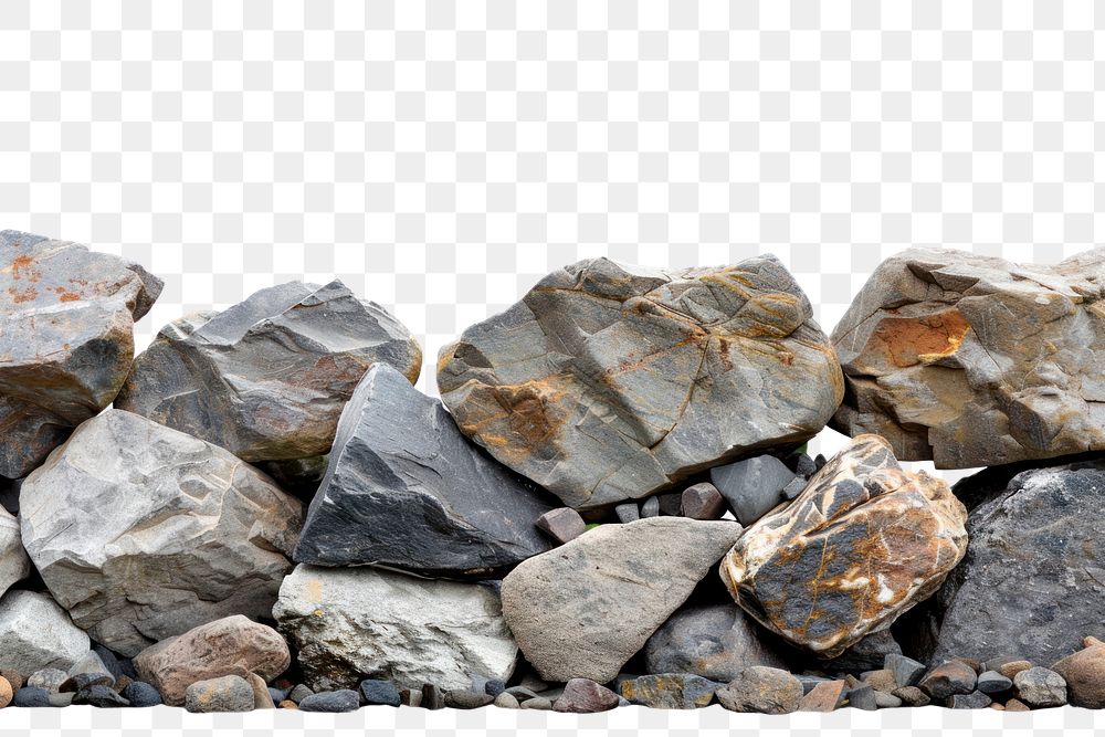 PNG Rock pebble rubble white background.