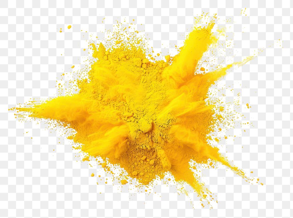 PNG Yellow holi paint color powder backgrounds white background splattered
