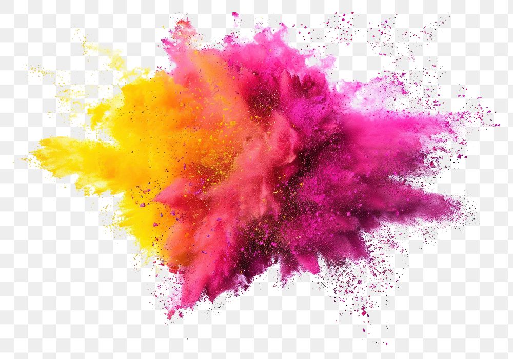 PNG Yellowmagenta holi paint color powder backgrounds purple white background